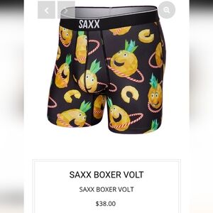 SAXX Men's Volt Boxer Brief Pineapple Graphic Design Size M NWOT